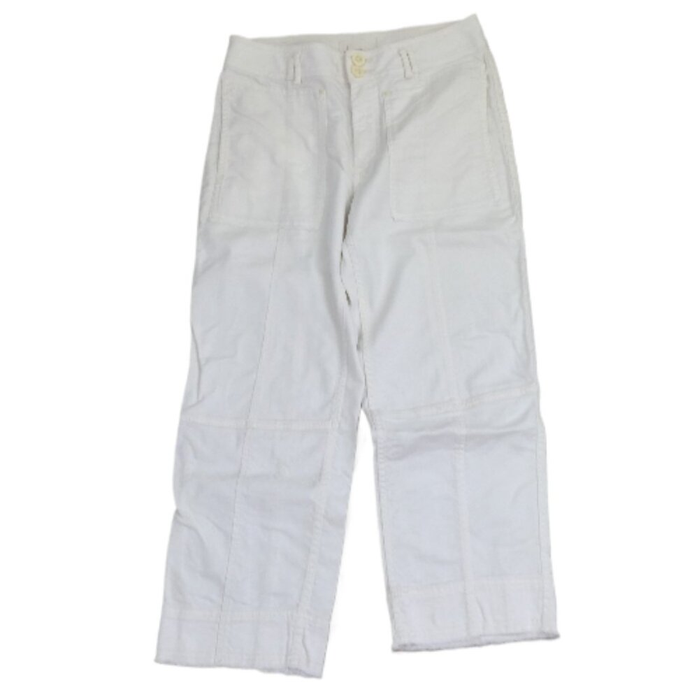 by Anthropologie Relaxed Utility White Pant 27 - Picture 2 of 9